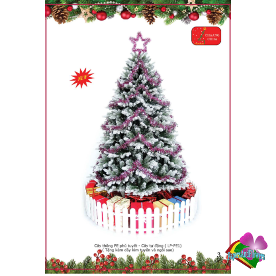 Cây thông Phủ Tuyết -1m2 (tặng phụ kiện trang trí)
